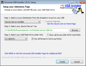 Universal usb installer ubuntu установка