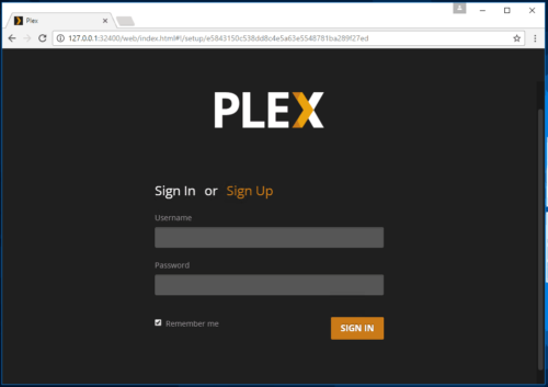 plex media server login
