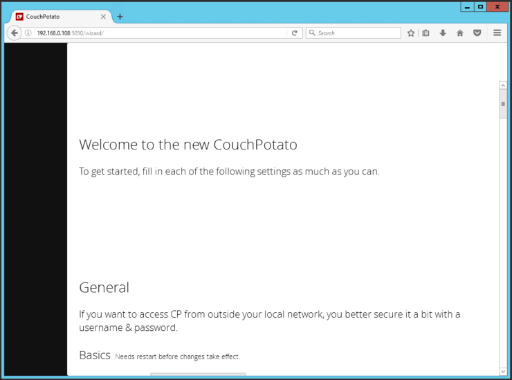 Install Couchpotato Using Docker