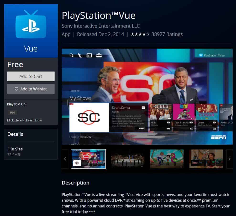 live tv streaming on ps4