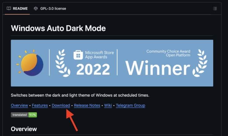 Downloading The Auto Dark Mode