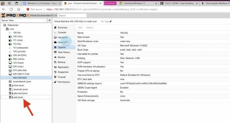 Opening The Attached Ssd Device To Access Iso Files And Upload Windows 11'S Iso File