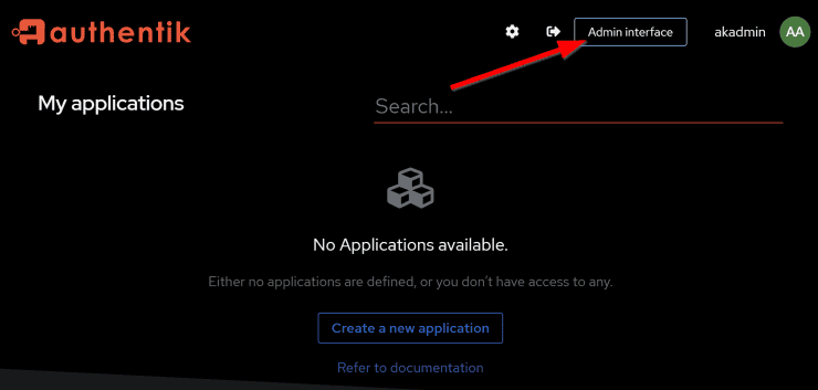 Go To Authentik Admin Interface