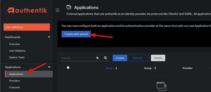 Create An Application Using The Wizard